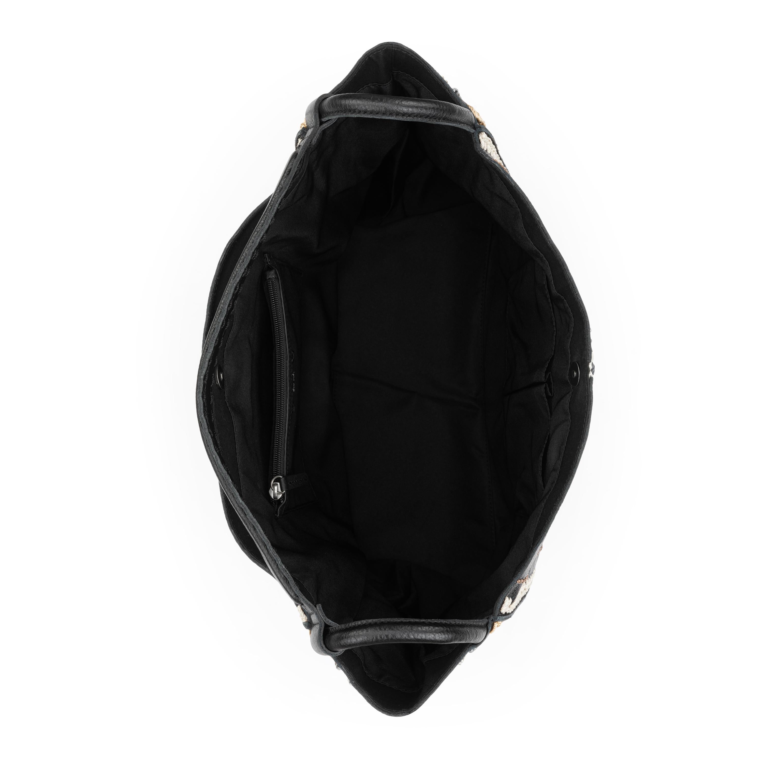 Los Feliz Large Leather Tote Bag - Black Neutral Seminyak - Perfect for Work, Travel & Everyday Use