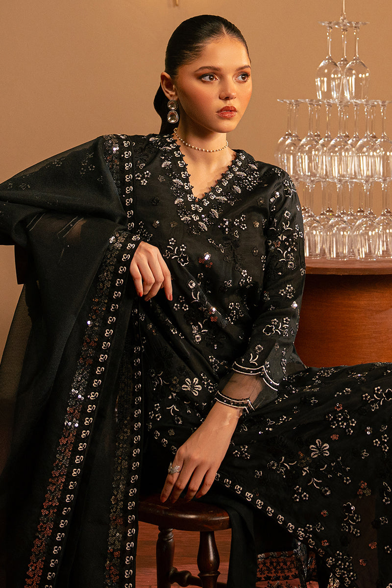 Midnight Muse 2-Piece Set (Shirt & Dupatta) - Elegant Ethnic Outfit for Women | Perfect for Festivals, Weddings & Special Occasions