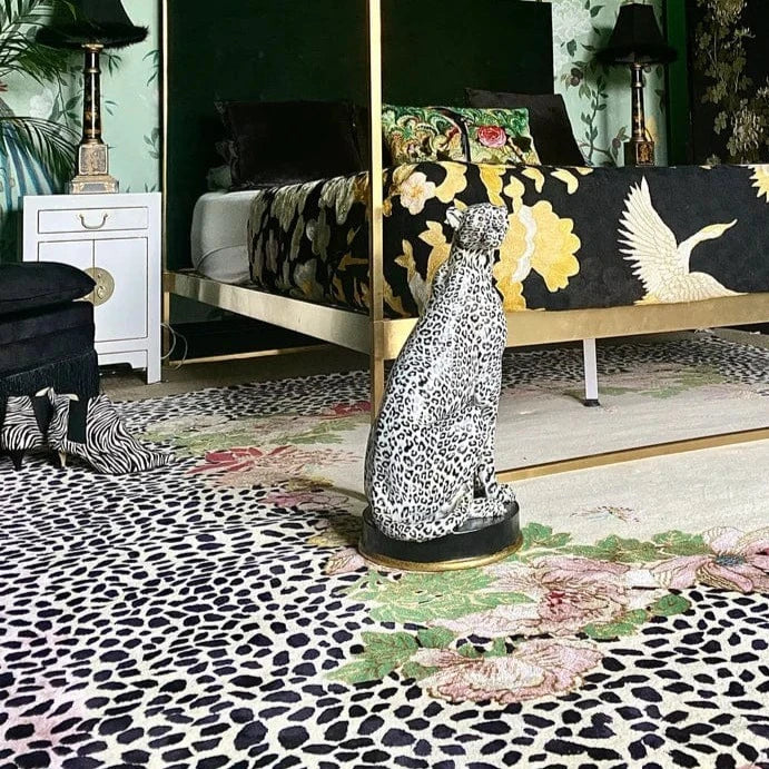 Cheetah Florals 243x243cm Hand Tufted Rug - Premium Bohemian Home Decor for Living Room, Bedroom & Office - PRE ORDER