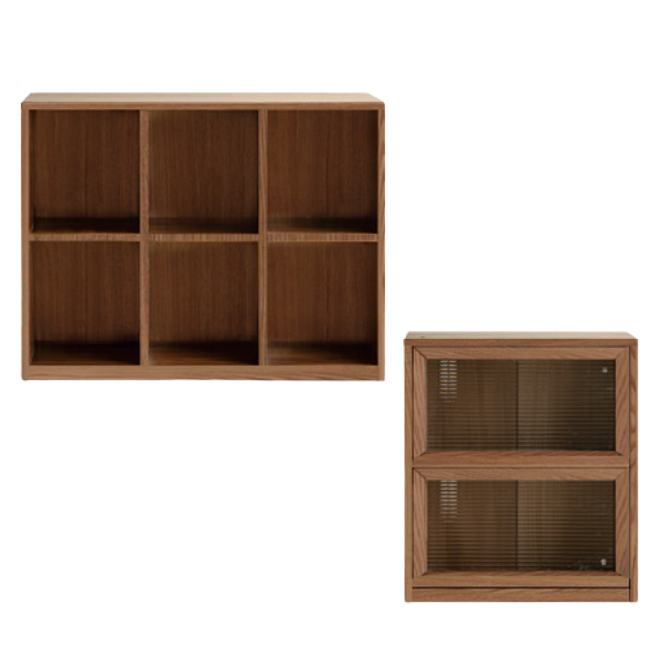 38.5x13.7x29.5 inch / 98x35x75cm + 25.9x13.7x29.5 inch / 66x35x75cm / walnut color /  Ash B+D style cabinet