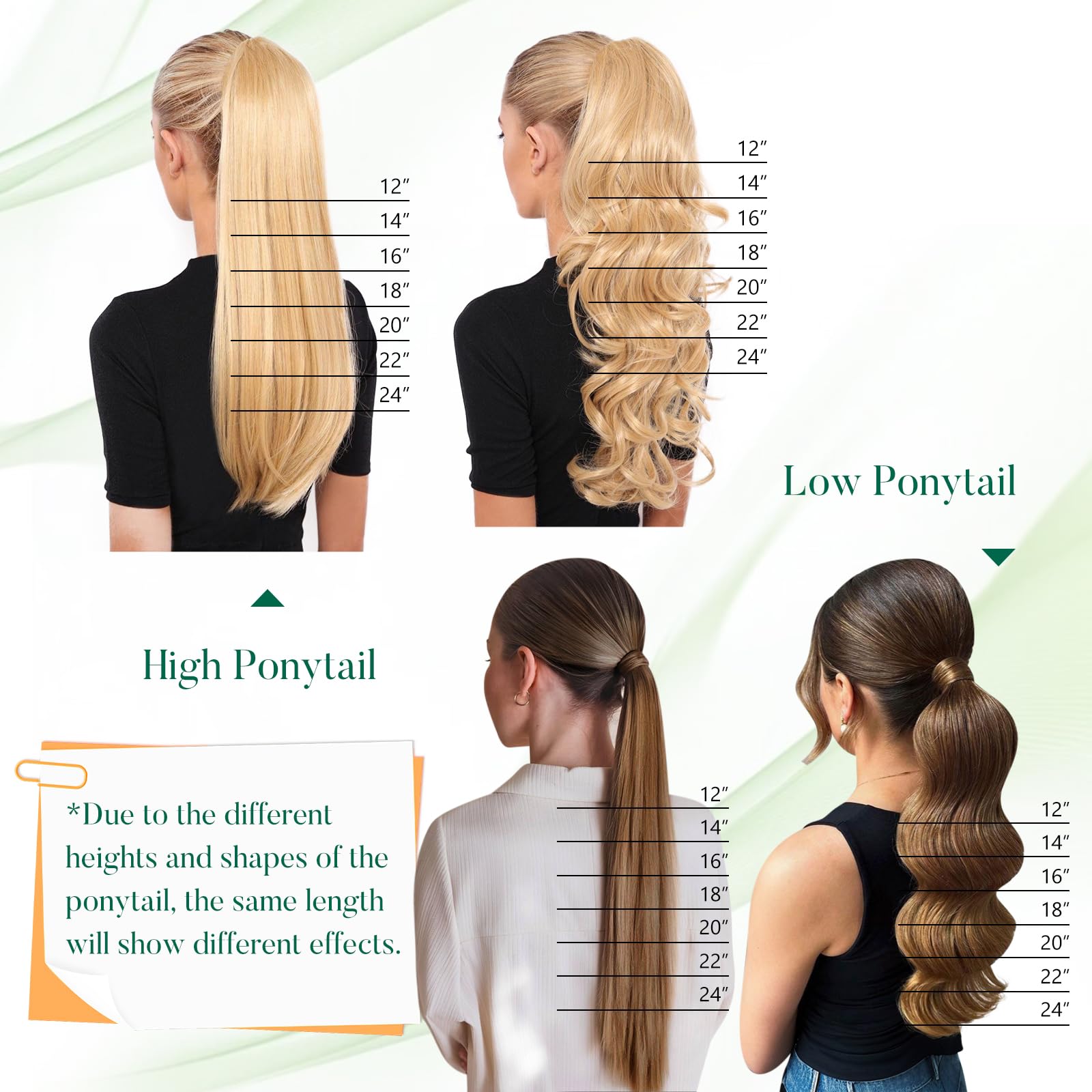 Easyouth 20Inch Human Hair Ponytail Extension - Ash Brown Highlights & Bleach Blonde, 80g Silky Wrap Around Pony Tail for Women | Perfect for Parties, Weddings & Daily Styling