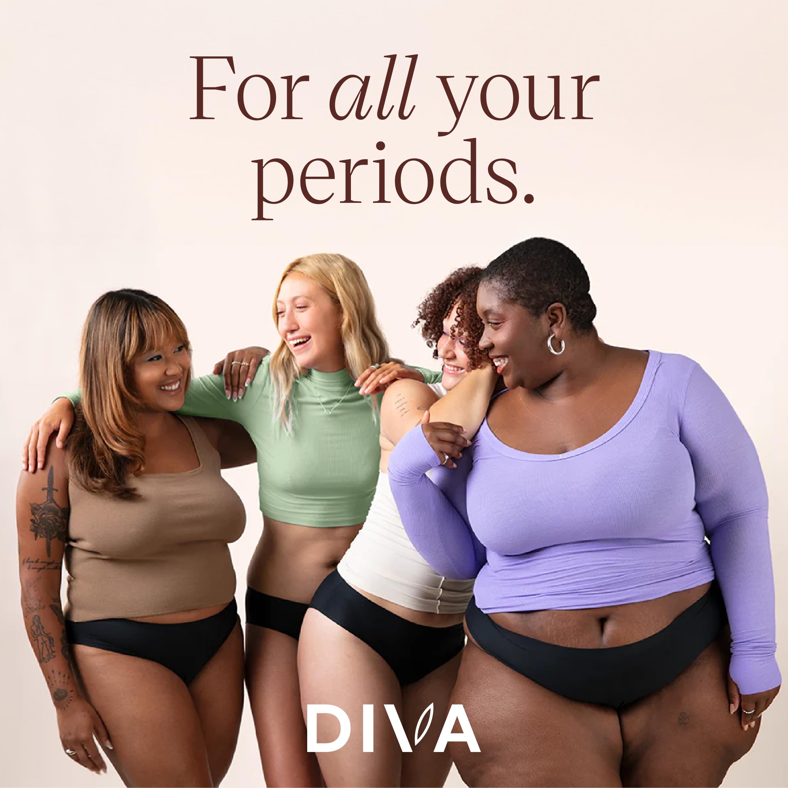 DivaCup Reusable Period Underwear & Menstrual Disc - Leakproof Bikini Briefs for Women - Eco-Friendly Washable Black Panties | Perfect for Yoga, Swimming & Overnight Protection