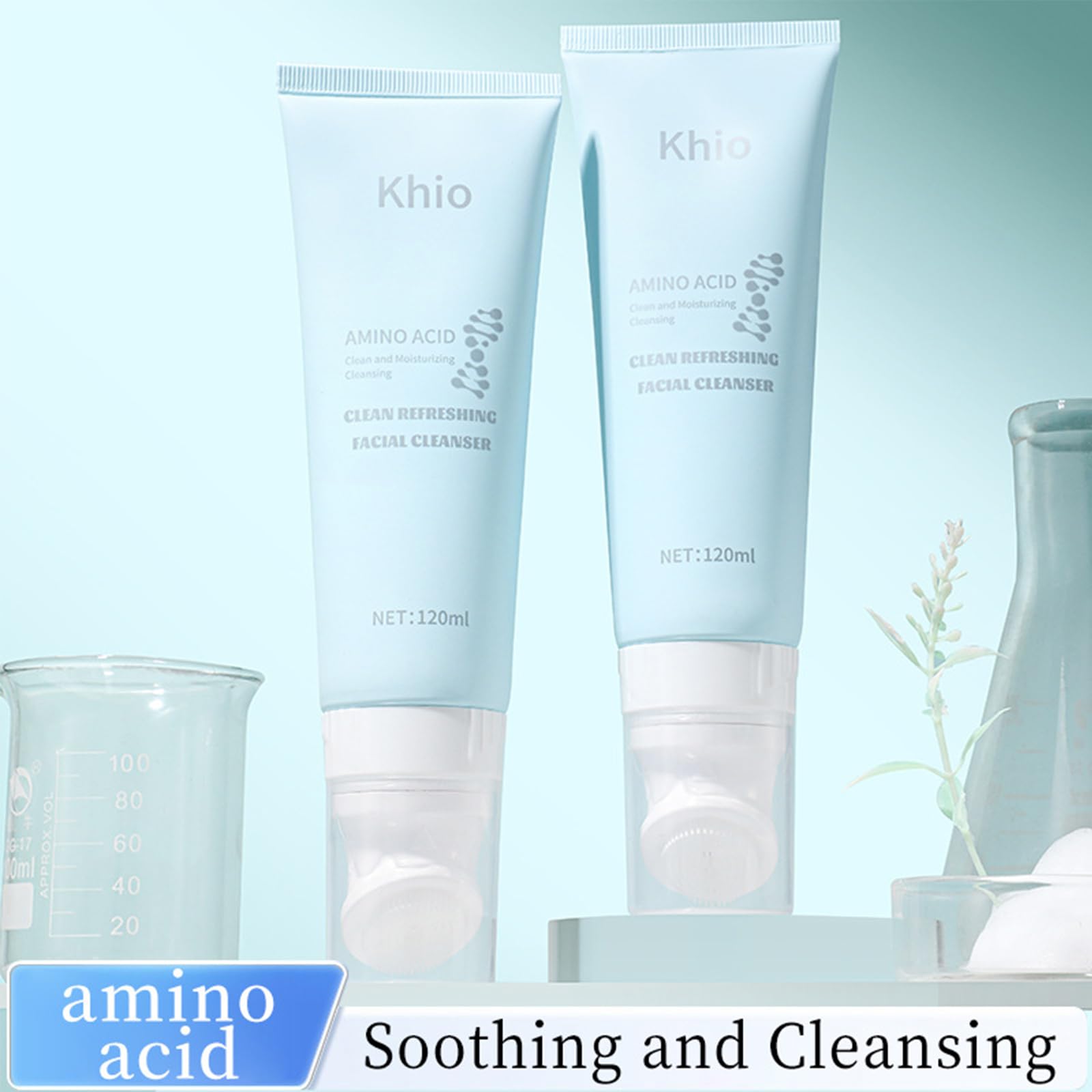 Clean & Fresh Facial Cleanser with Brush - Gentle Oil Control & Deep Pore Cleansing for Daily Skincare | Skin Firming Bubble Foam Face Wash (120ml) - Perfect for Morning & Night Routine, Travel & Sensitive Skin Care