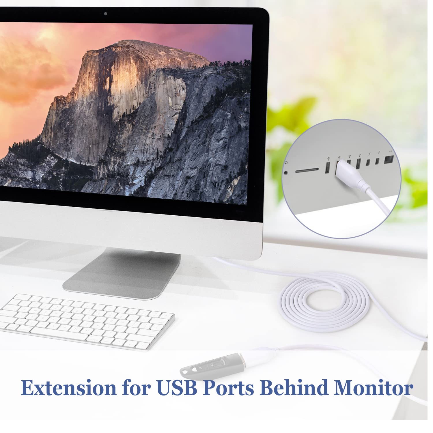 10ft USB 2.0 Extension Cable (2-Pack) - Male to Female USB Extender for Charging & Data Transfer - Compatible with Hard Drives, Keyboards, Mice, Printers & Phones - White | Perfect for Home Office & Gaming Setup