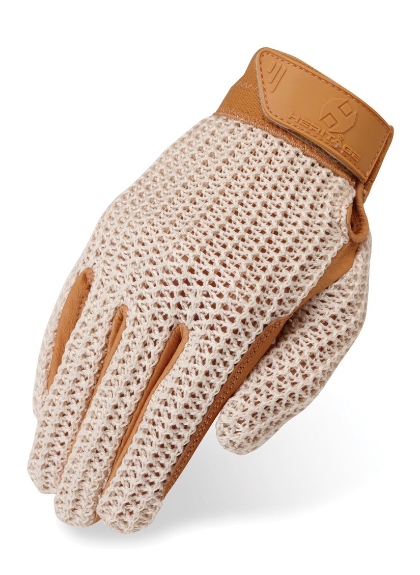 Heritage Crochet Riding Gloves for Equestrian & Horseback Riding - Vintage Style Breathable Gloves for Women & Men - Perfect for English, Western & Dressage Riding