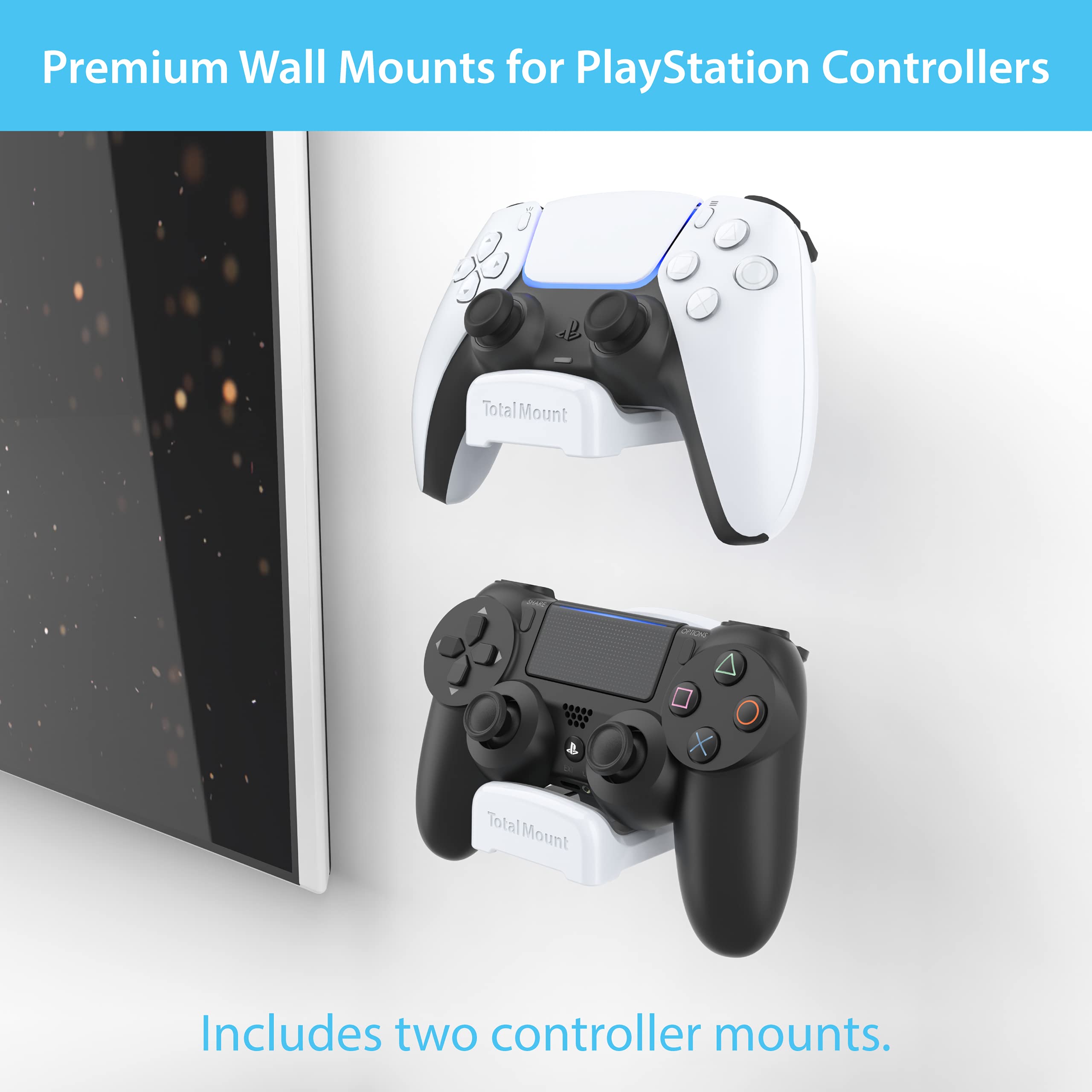 PS5 Controller Mount Bundle - Secure Charging Stand for DualSense Controllers | Perfect for Gaming Setup & Organized Playstation 5 Accessories