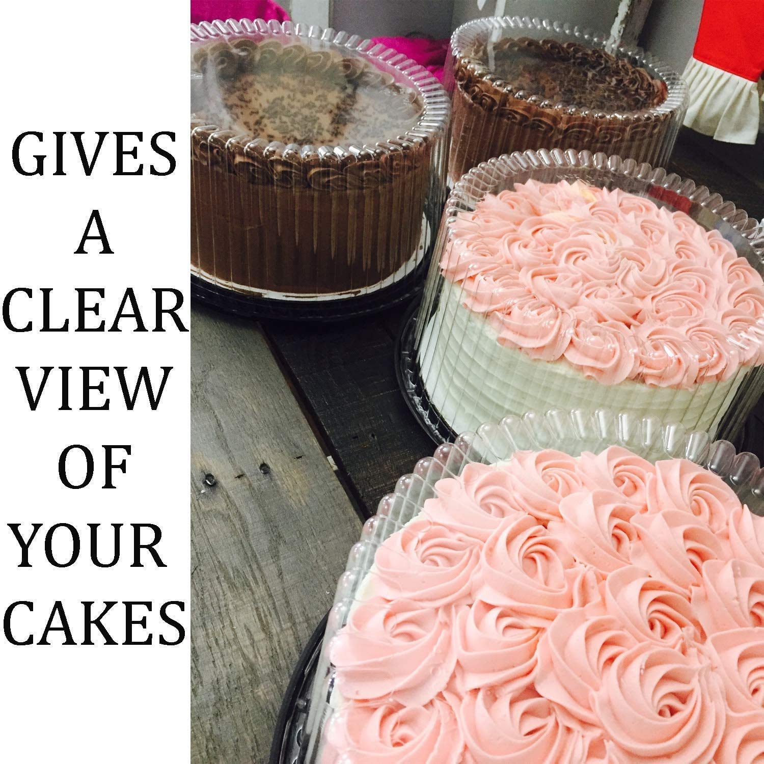 11-12 Inch Round Plastic Cake Carriers with Dome Lids & Cake Boards - 5 Pack Disposable Clear Bundt Cake Boxes for Transport & Storage | Perfect for Birthday Parties, Wedding Cakes, Bakery Deliveries & Dessert Displays