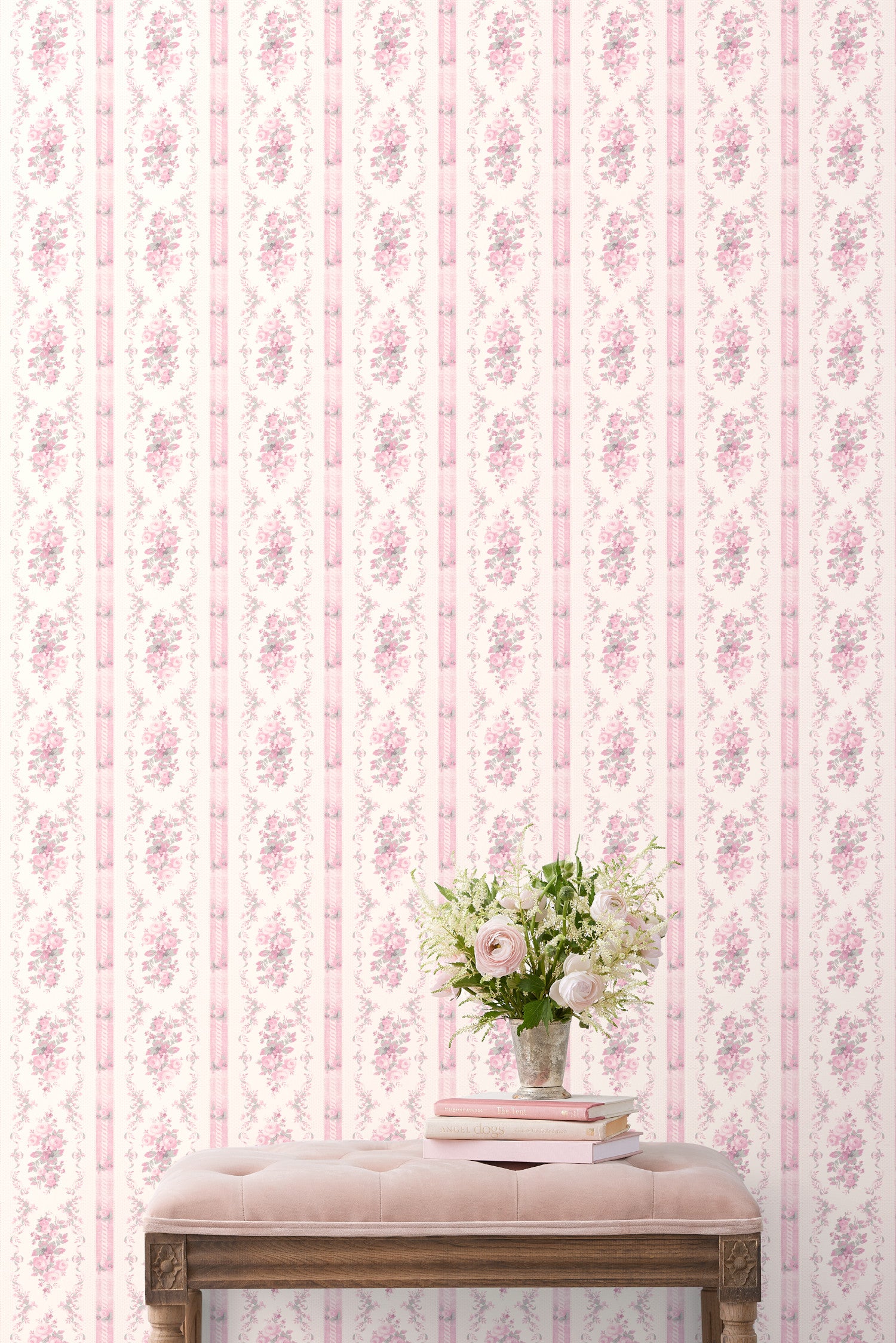 Pink Parfait Peel and Stick Wallpaper - Self-Adhesive Removable Wall Decor for Bedroom, Nursery, Living Room | Easy DIY Home Renovation & Rental Friendly