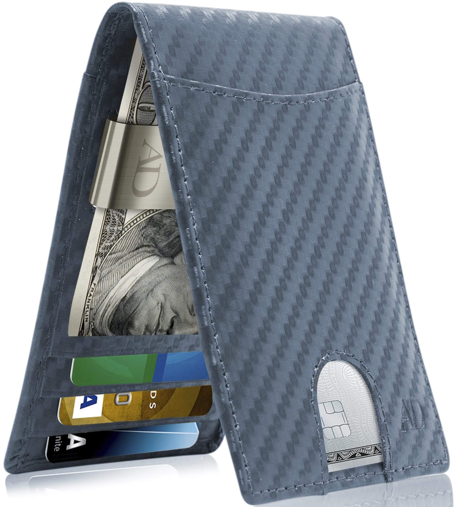 Premium Genuine Leather Men's Wallet with Money Clip - Slim RFID Blocking Bifold Front Pocket Wallet for Credit Cards & Cash | Ideal for Everyday Carry, Travel & Business Use