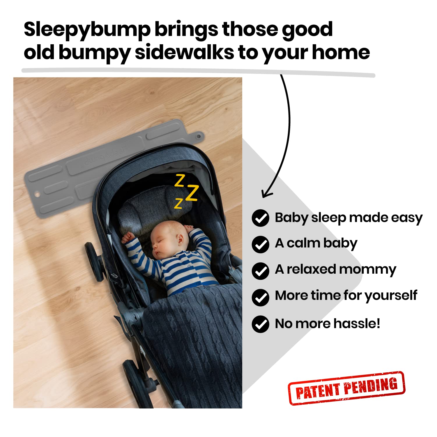 **Baby Stroller Rocker - Gentle Gray Infant Rocking Mat for Newborns & Babies - Portable Sleep Aid for Strollers, Indoors & Outdoors - Perfect for Naps, Travel & Soothing Fussy Babies**