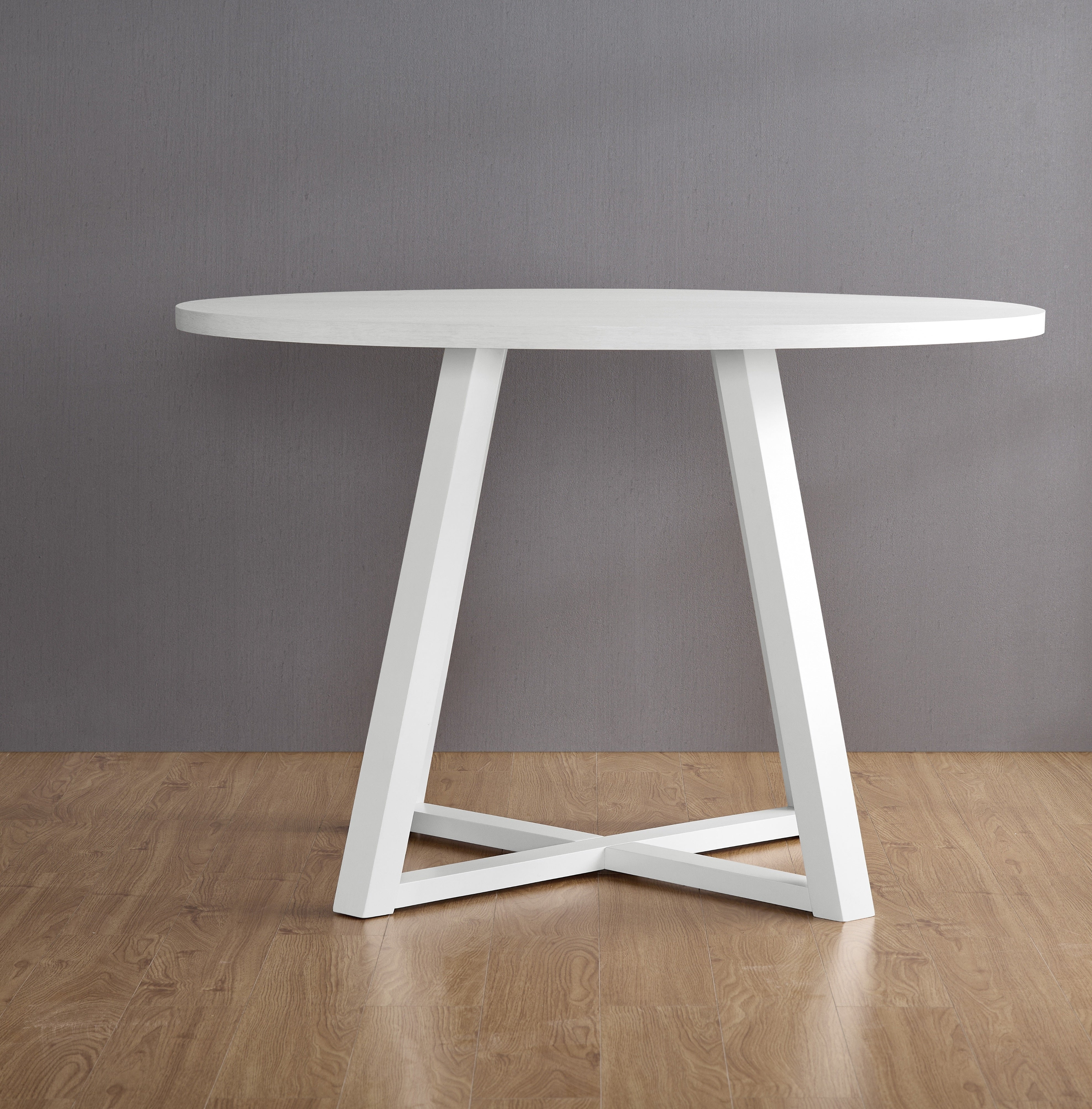 Roundhill Furniture Innes 5-Piece Round Dining Set with Trestle Table & 4 Stylish Chairs - Perfect for Small Spaces, Breakfast Nooks & Cozy Family Meals