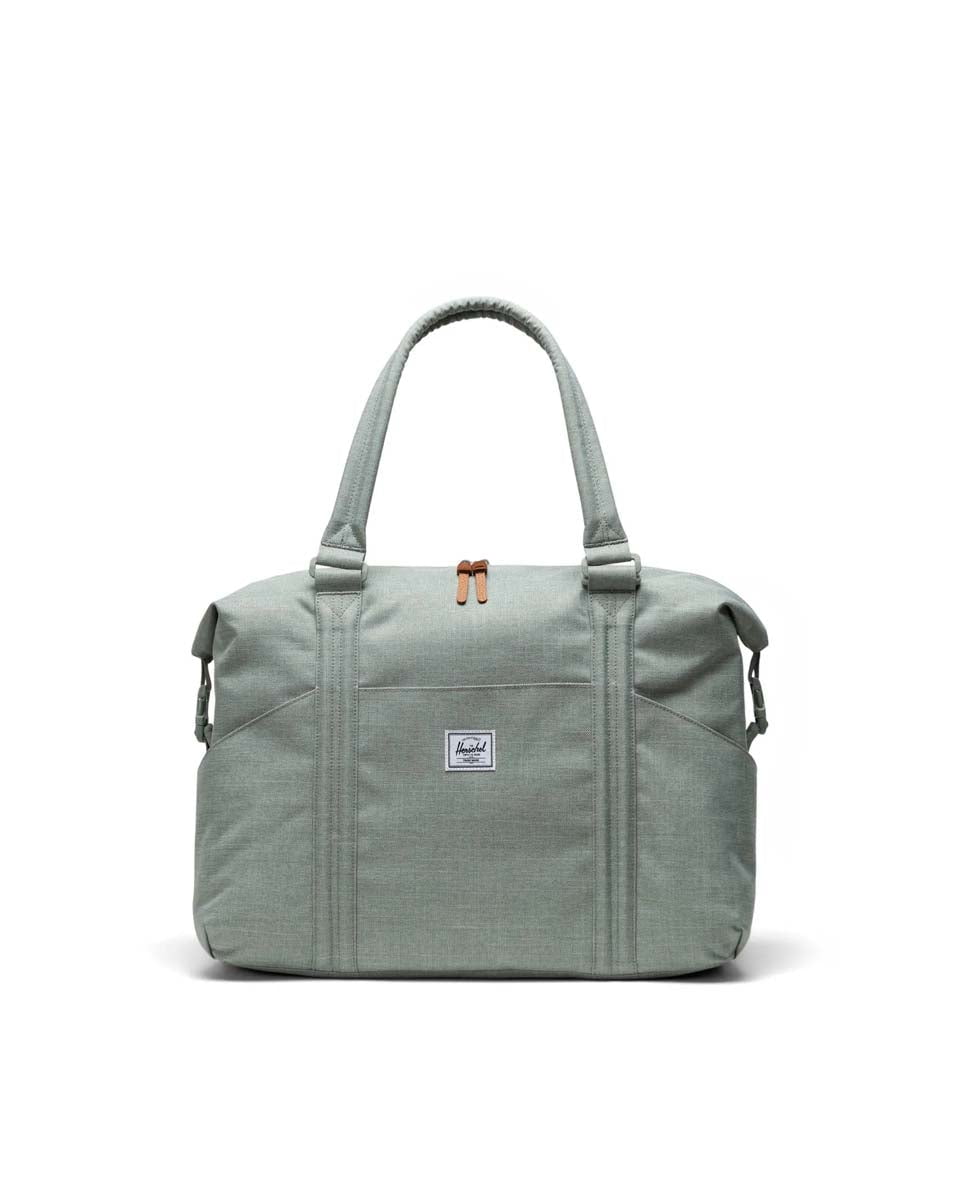 Herschel Strand Duffle Diaper Bag - Iceberg Green Crosshatch | Stylish & Spacious Baby Travel Bag for Parents | Perfect for Daycare, Travel & Family Outings