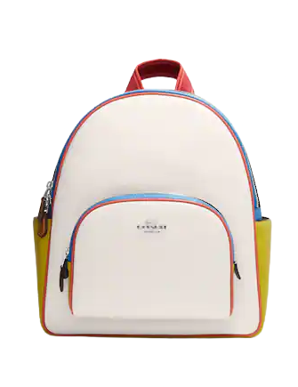 Coach Court Colorblock Backpack for Women - Stylish & Durable Leather Backpack for Work, Travel & College | Perfect Laptop Bag & Everyday Carryall