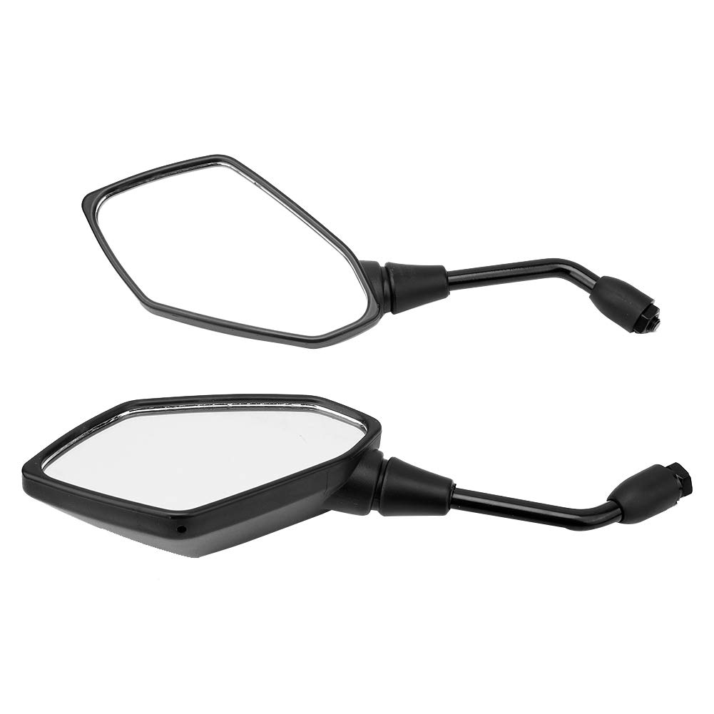 Qiilu 1 Pair Black Motorcycle Rearview Mirrors - Universal Street Bike Side Mirrors for Enhanced Safety & Style | Perfect for Harley, Honda, Kawasaki & More