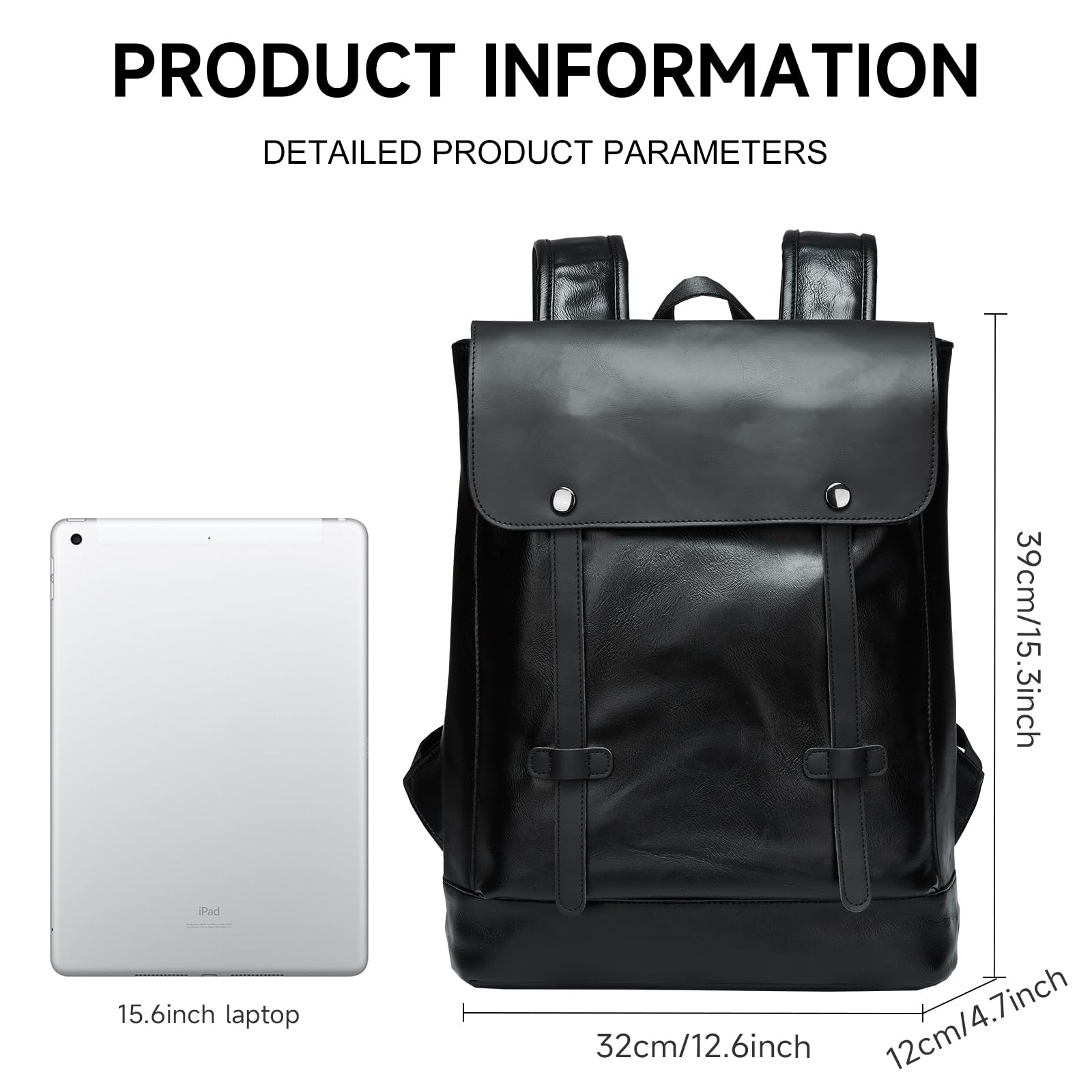 Premium Waterproof Leather Laptop Backpack for Men - Fits 14
