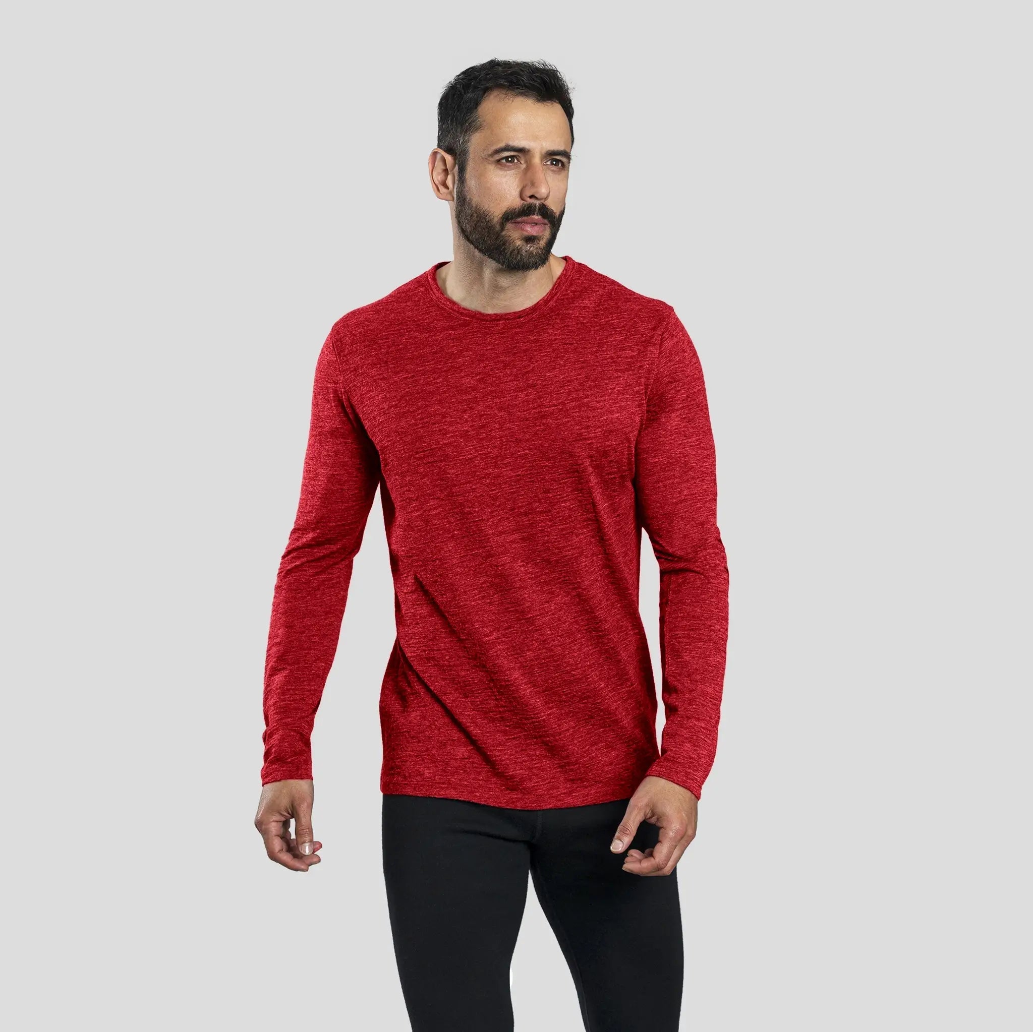Premium Men's Alpaca Wool Long Sleeve T-Shirt - 160 Ultralight Thermal Base Layer for Hiking, Camping & Winter Outdoor Activities