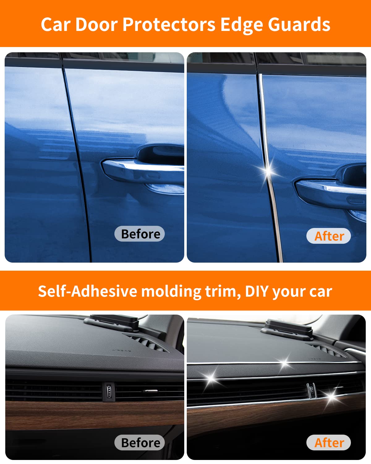 16Ft Car Trim Strip Self-Adhesive - Automotive Side Body Chrome Moulding for Exterior Protection & Decoration | DIY Car Trim Line Molding for Windows, Bumpers & Doors | Scratch-Proof Chrome Silver Finish | Perfect for Car Enthusiasts & DIY Projects