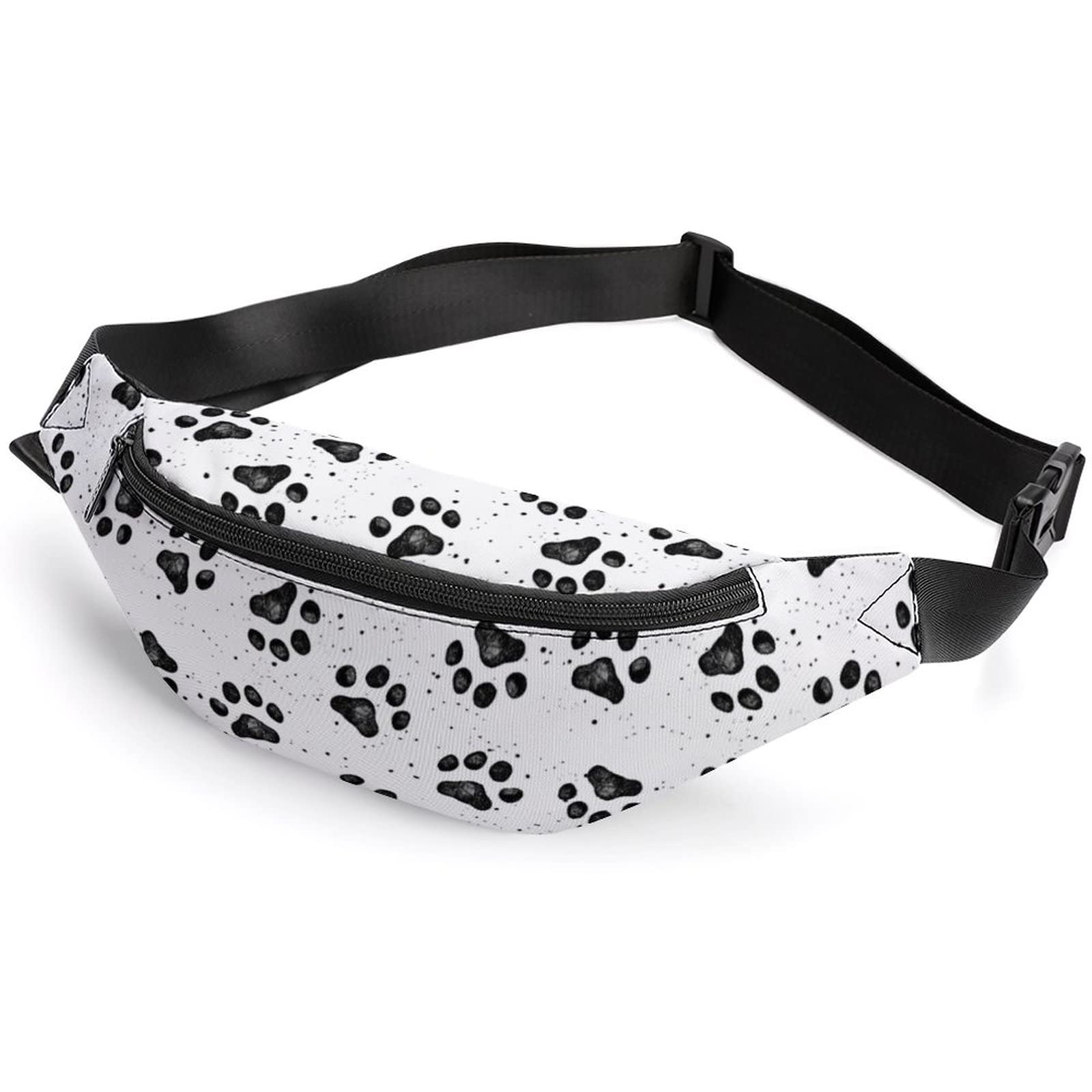 Adjustable Dog Paw Print Fanny Pack - Stylish Bumbag Waist Bag for Shopping, Travel, Running & Workouts | Perfect Pet Lover Accessory for Outdoor Adventures & Daily Errands