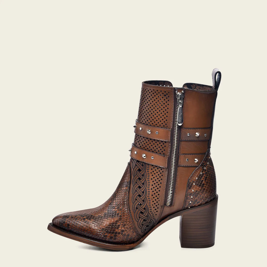 Cuadra Honey Western Fashion Women's Python Skin Boots - Stylish Cowgirl Boots for Country Rodeo & Night Out
