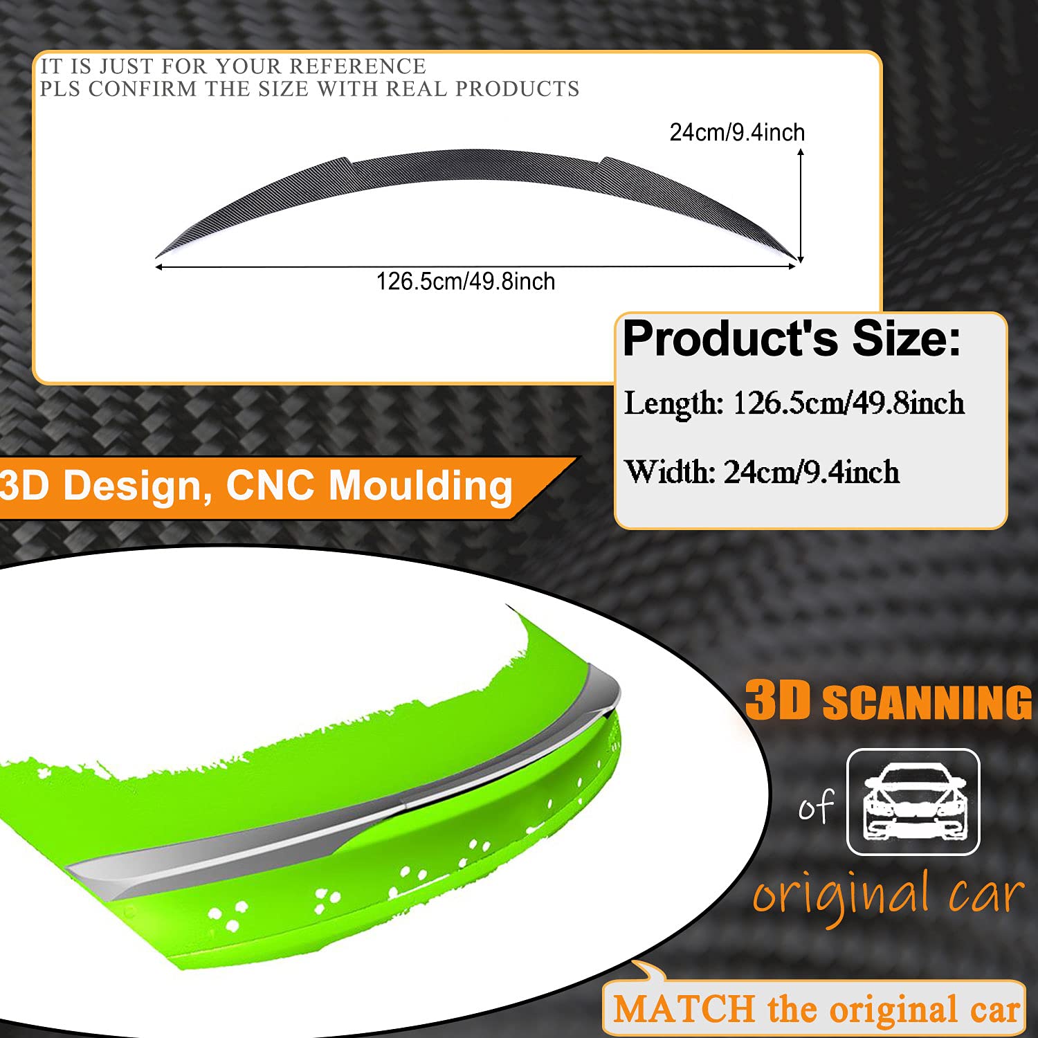 Carbon Fiber Trunk Spoiler for Mercedes Benz C Class W205 (2015-2021) - C180/C200/C250/C300/C400/C43/C63 AMG Sedan - High Kick Rear Boot Lip Wing - Factory Direct - Enhance Style & Aerodynamics for Street & Track Performance