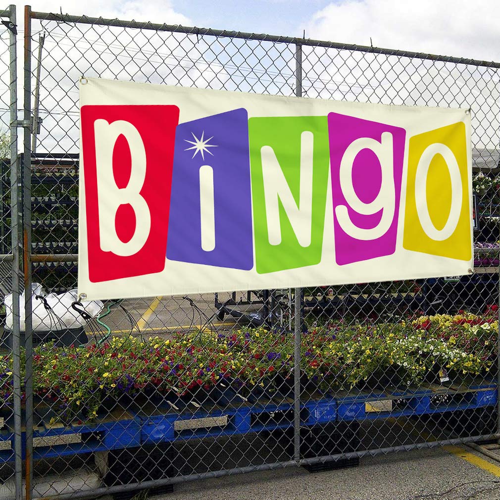 Vinyl Banner - Multiple Sizes (60x144 Inches) | Weatherproof Outdoor Advertising Sign with 10 Grommets | Perfect for Bingo Events, Business Promotion, Yard Sales & Industrial Use | Durable for All Weather Conditions