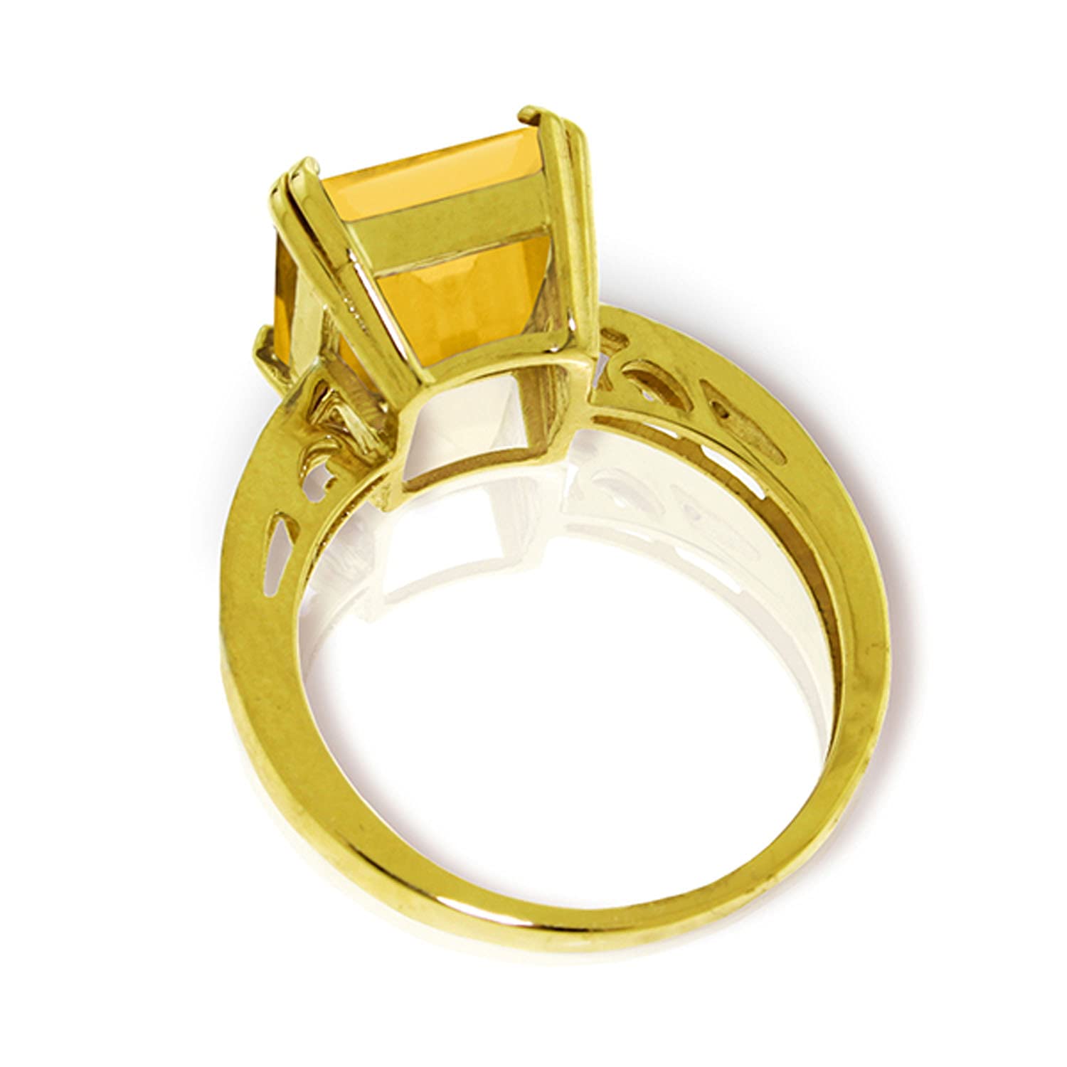 5.60 CT Octagon Citrine & Diamond Accent 14K Yellow Gold Ring for Women | Elegant Statement Jewelry for Weddings, Parties & Special Occasions