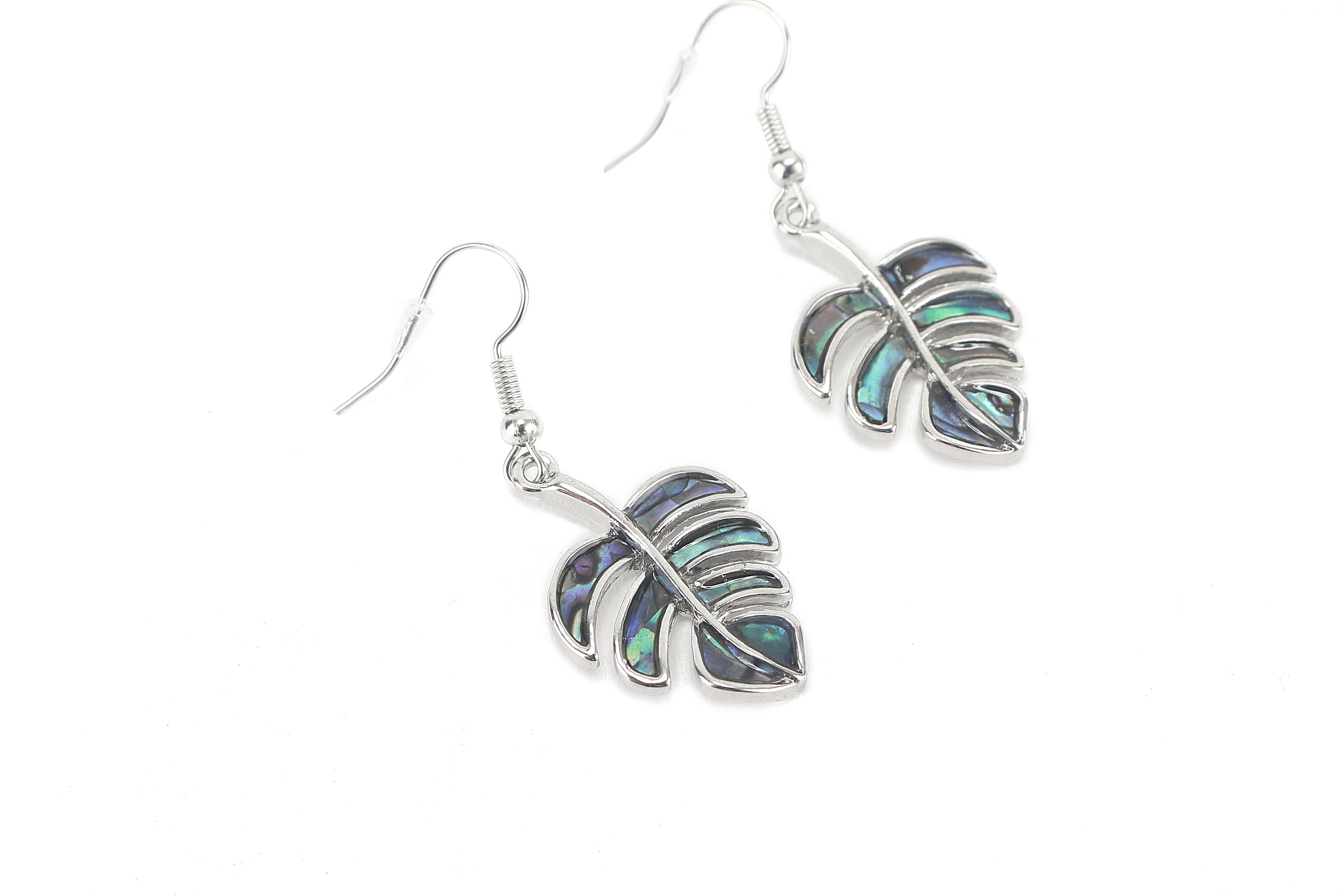 Makamae Monstera Silver Earrings for Women - Handmade Jewelry, Unique Leaf Design - Perfect for Parties, Weddings & Everyday Wear