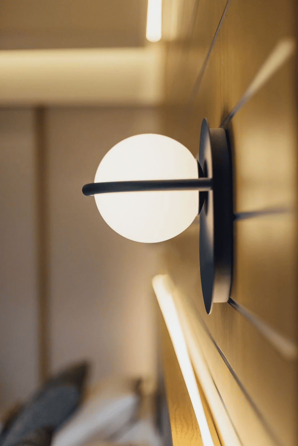 Rise Orb Wall Lamp - Modern LED Sconce Light Fixture for Bedroom, Living Room & Hallway Decor
