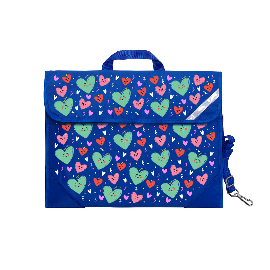 Sweet Hearts Safety Library Bags for Kids - Durable Book Bags with Reinforced Handles for School, Travel & Daily Use - Perfect for Carrying Books, Toys & Essentials