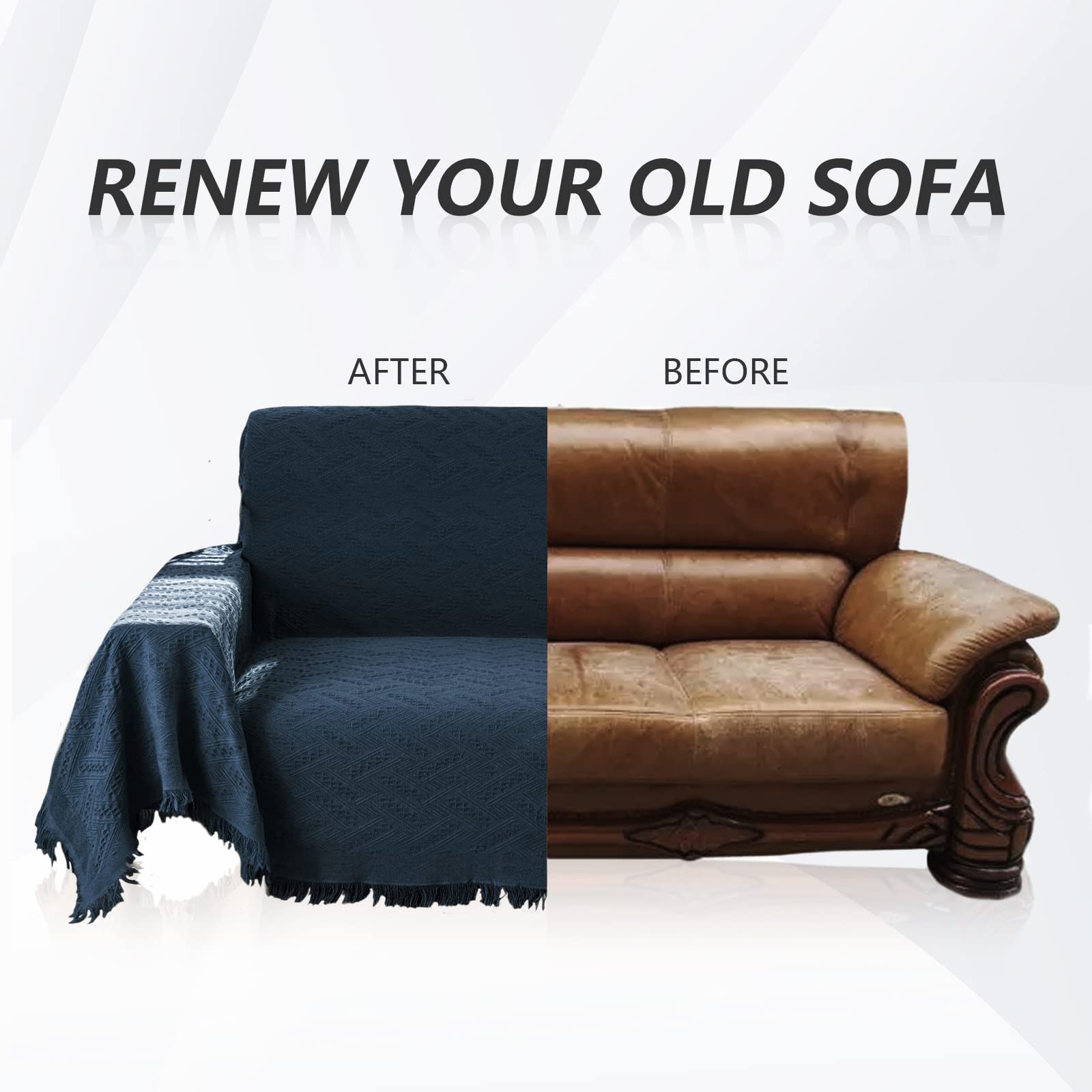 MYSKY HOME 2-Cushion Sofa Slipcover - Stretchable Couch Cover for Living Room & Sectional Sofas - Pet-Friendly Sofa Protector (X-Large 71