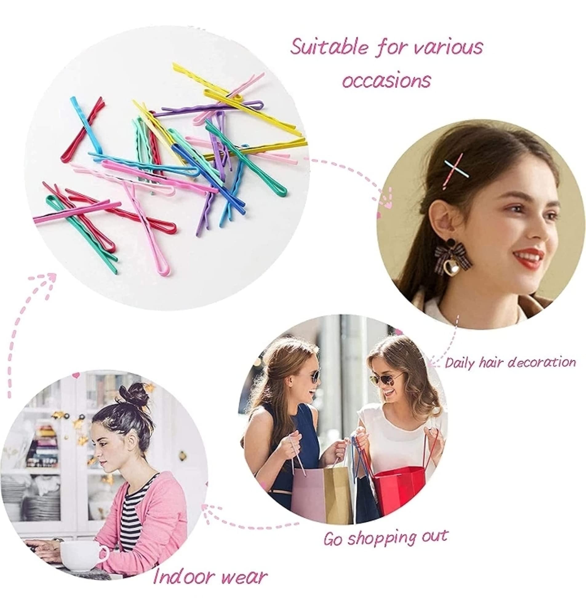 50-Piece Snowpearl Hair Accessories Combo - Mini Rubber Bands, Bobby Pins, Hair Beads, Cartoon Clips & Bunny Hair Ties for Women & Girls - Perfect for School, Parties & Daily Styling