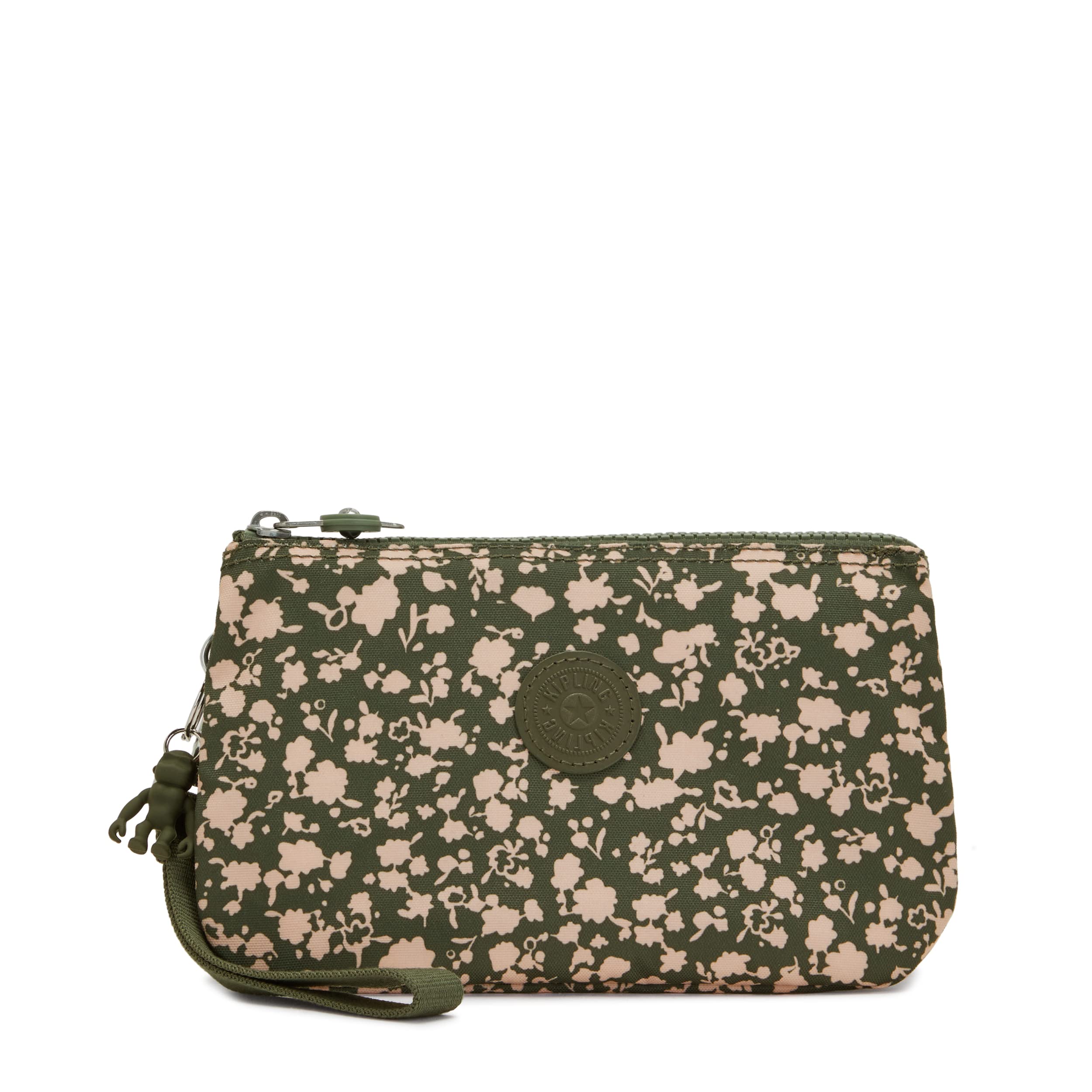 Kipling Women's Creativity Extra Large Wristlet - Versatile Cosmetic Organizer & Travel Wallet - Lightweight Nylon Makeup Pouch - Fresh Floral Print - Perfect for Travel, Gym & Everyday Use