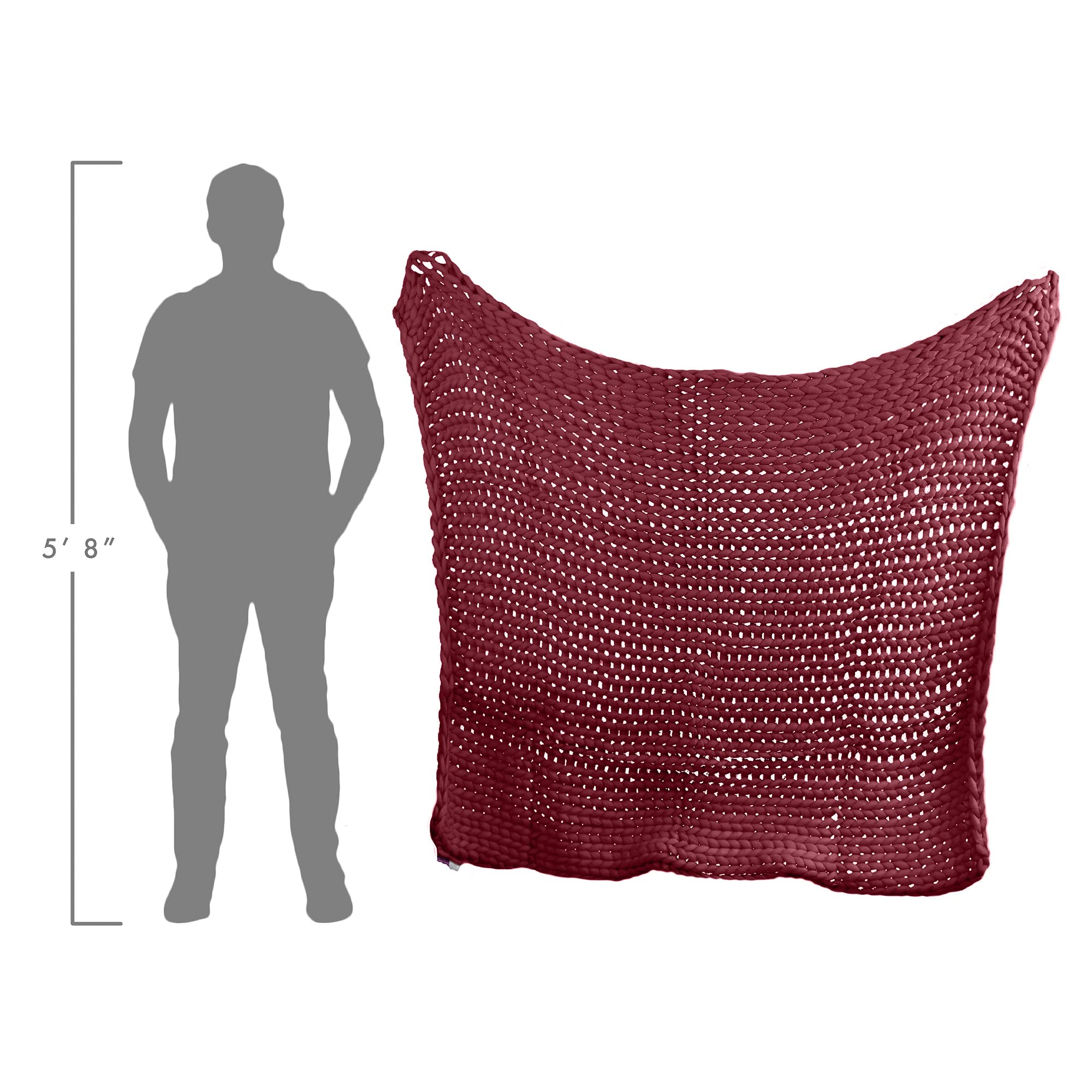 Donna Sharp Throw Blanket - Chunky Knit Merlot Contemporary Decorative Blanket with Oversized Loop Pattern | Soft & Cozy for Living Room, Bedroom, or Gift