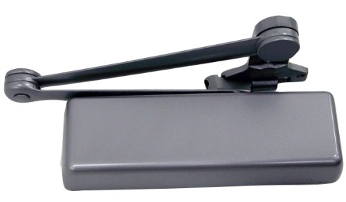 LCN 4110 Heavy Duty Commercial Door Closer - Aluminum Powder Coat Finish, Cast Iron Construction, Left-Handed Operation with Delayed Action & Regular Arm - Ideal for Office Buildings, Schools, and High-Traffic Entrances