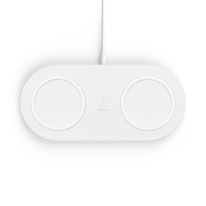Belkin Dual Qi 10W Wireless Charging Pad - Fast Wireless Charger for iPhone, Samsung Galaxy - White | Perfect for Home, Office & Nightstand Charging