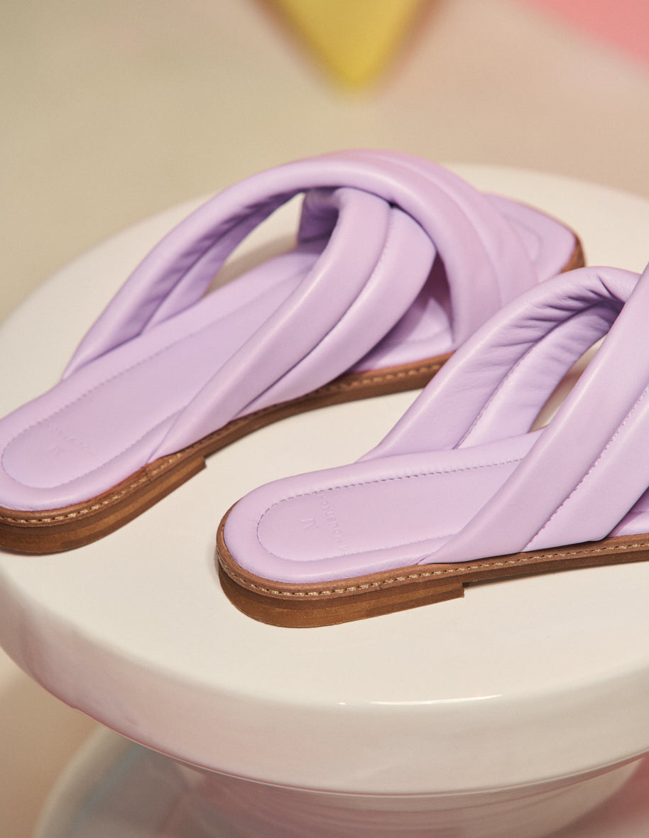Thea Leather Mules in Lilac - Comfortable Slip-On Shoes for Women, Perfect for Casual Outings, Office Wear, and Summer Styling
