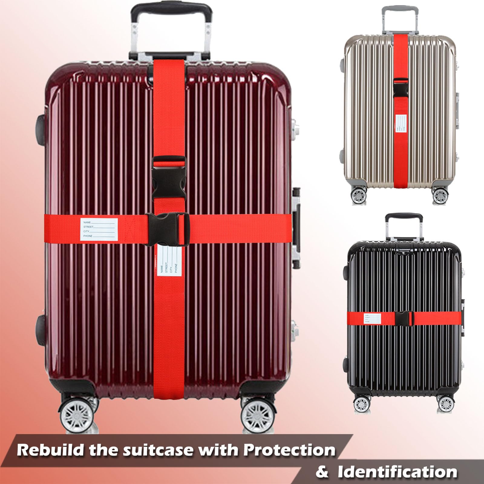 Heavy Duty Adjustable Luggage Straps for Suitcases, Duffel Bags & Travel Cases - 79