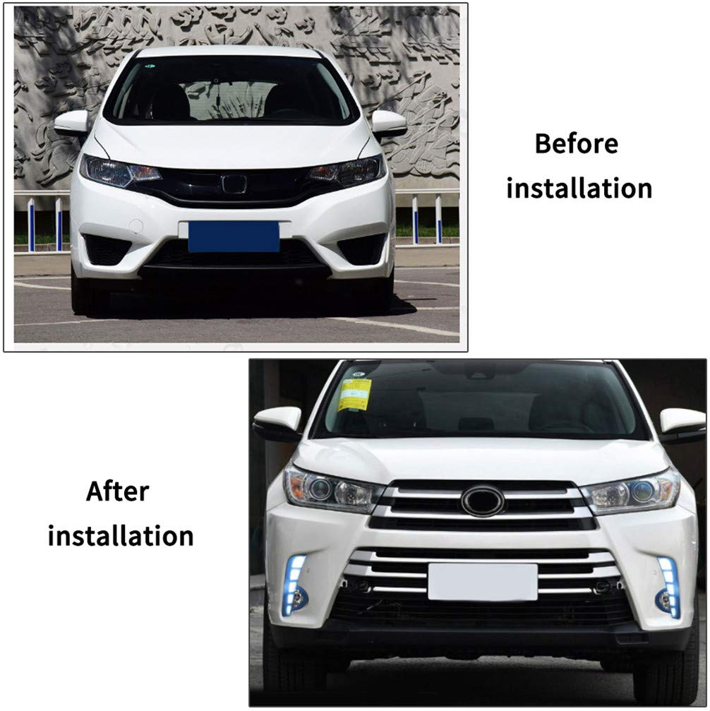 2018-2020 Toyota Camry Super Bright LED Daytime Running Lights - DRL Fog Lights with Clear Lens for Front Bumper & Side Marker - Perfect for Night Driving & Enhanced Visibility