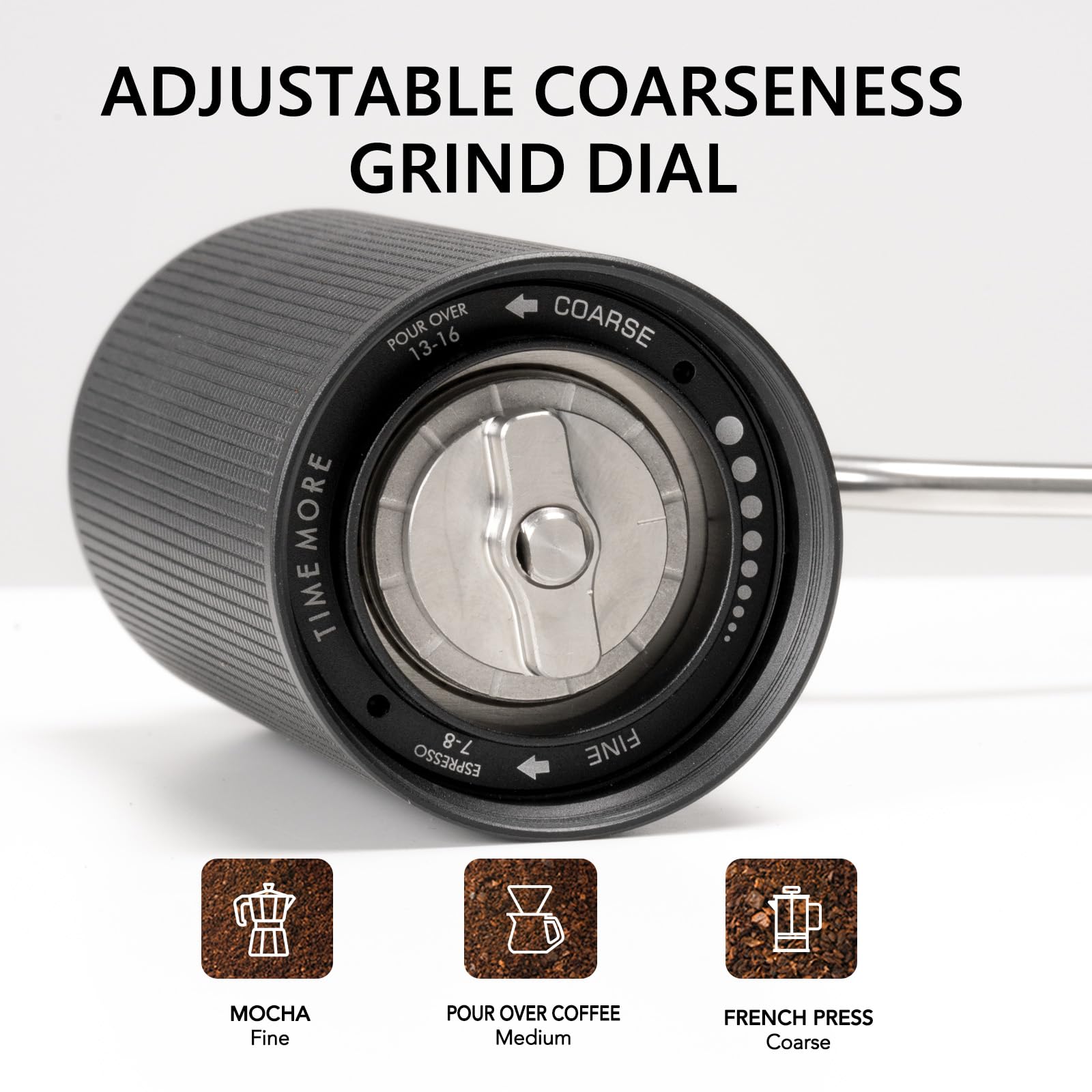 TIMEMORE C3S Manual Coffee Grinder - 20g Capacity Stainless Steel Burr Mill with Adjustable Settings | Portable for Travel, Camping & Home Use | Perfect for Espresso, French Press & Pour Over Brewing