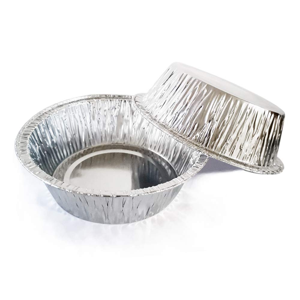5 Inch Round Disposable Aluminum Foil Pans - Oven & Freezer Safe - 125 Pack for Baking, Cooking, Meal Prep & Food Storage - Perfect for Christmas, Thanksgiving & Holiday Parties