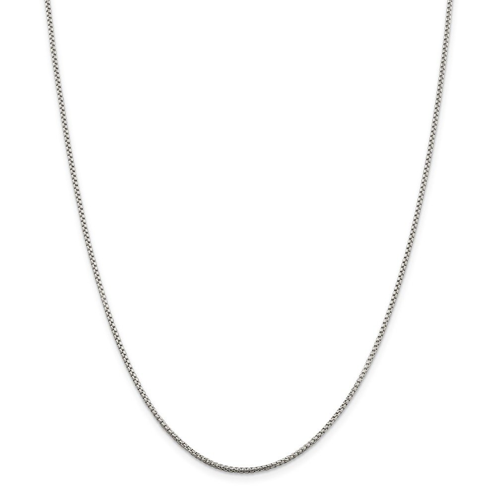 925 Sterling Silver 1.5mm Half Round Box Chain Necklace with Lobster Clasp - Dainty Jewelry for Women, Gift for Her, Everyday Wear & Special Occasions