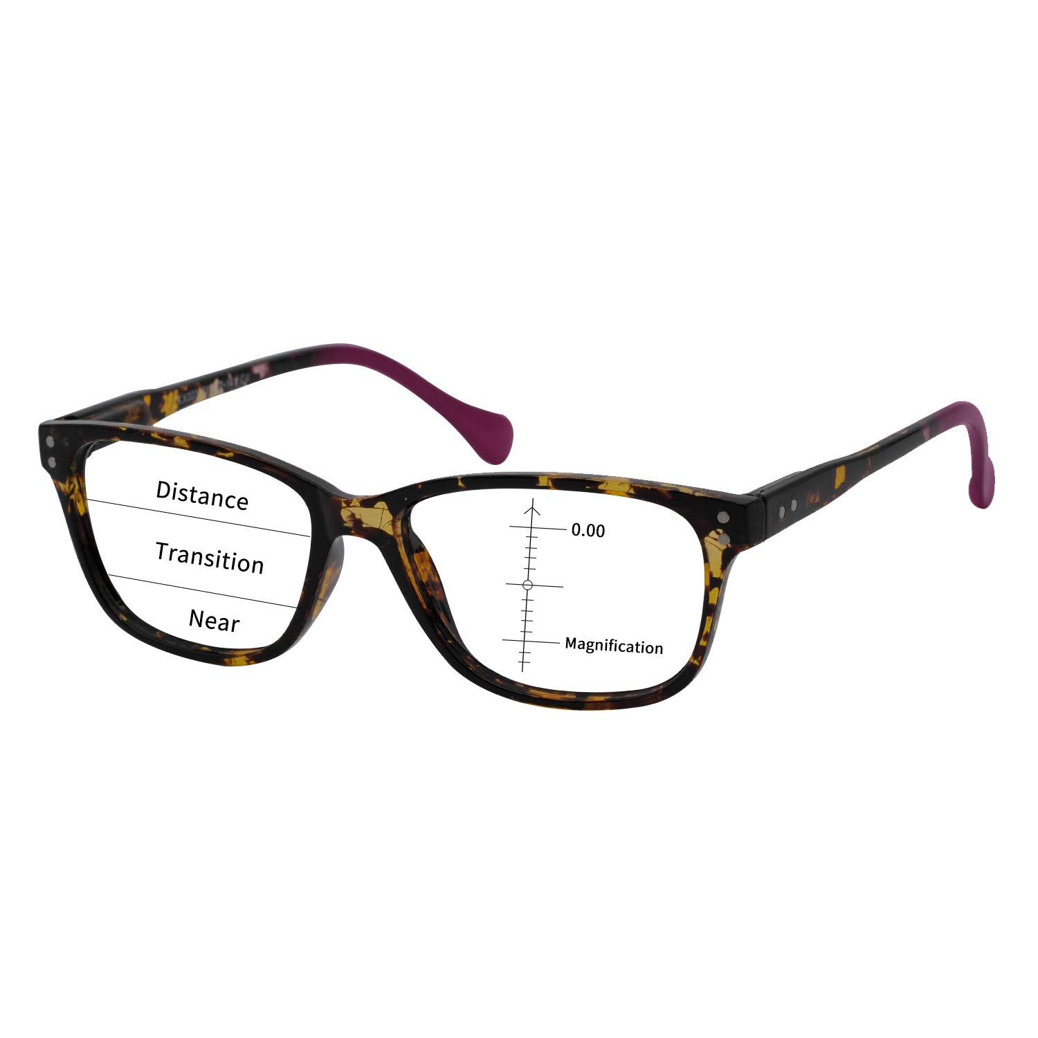OCCI CHIARI Blue Light Blocking Reading Glasses - Progressive Multifocal Readers (1.0 to 3.5 Strength) for Computer Work, Reading & Screen Time Protection