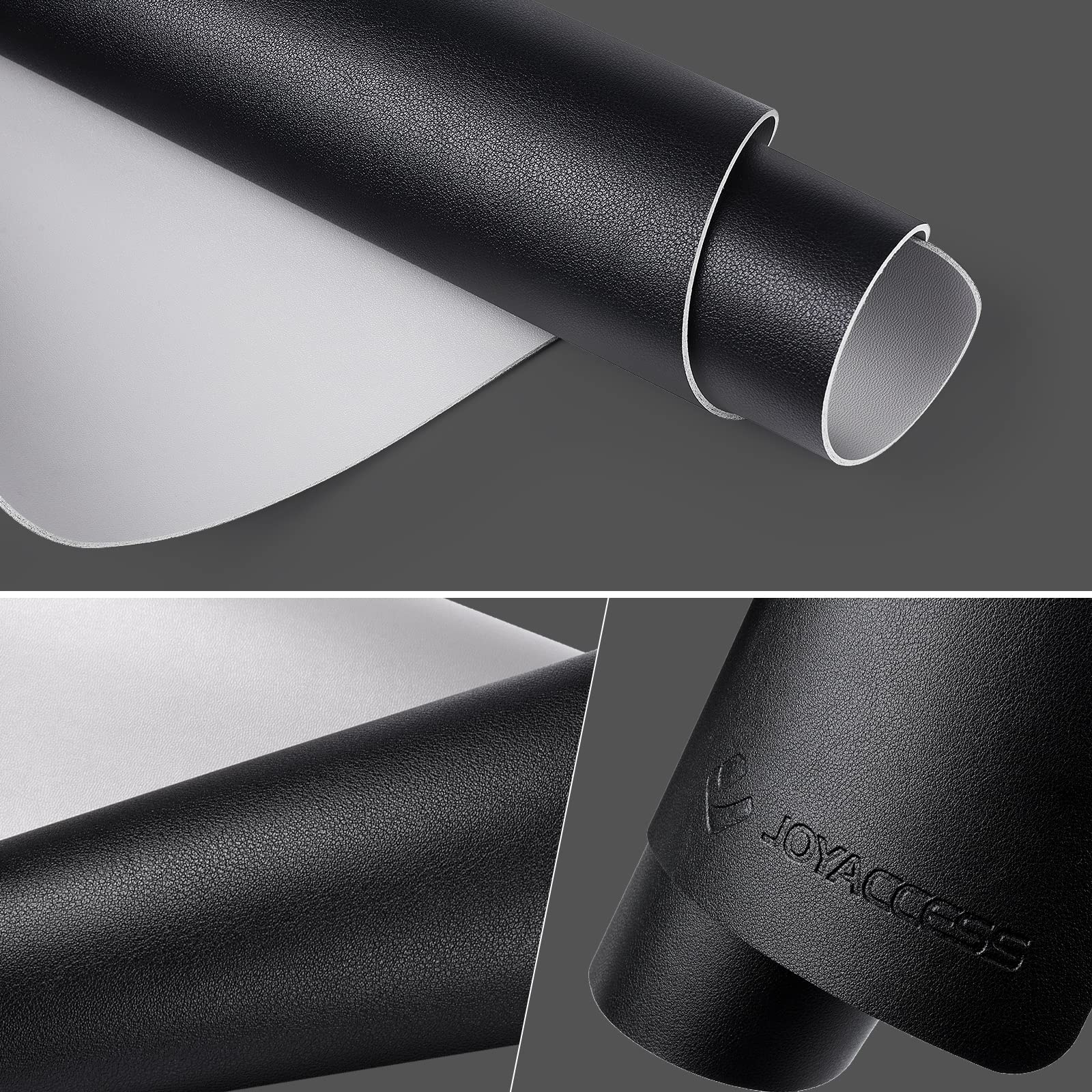 JOYACCESS Premium Black Leather Mouse Pad - Double-Sided Non-Slip Desk Mat for Office & Home, Waterproof Writing Surface (23.6