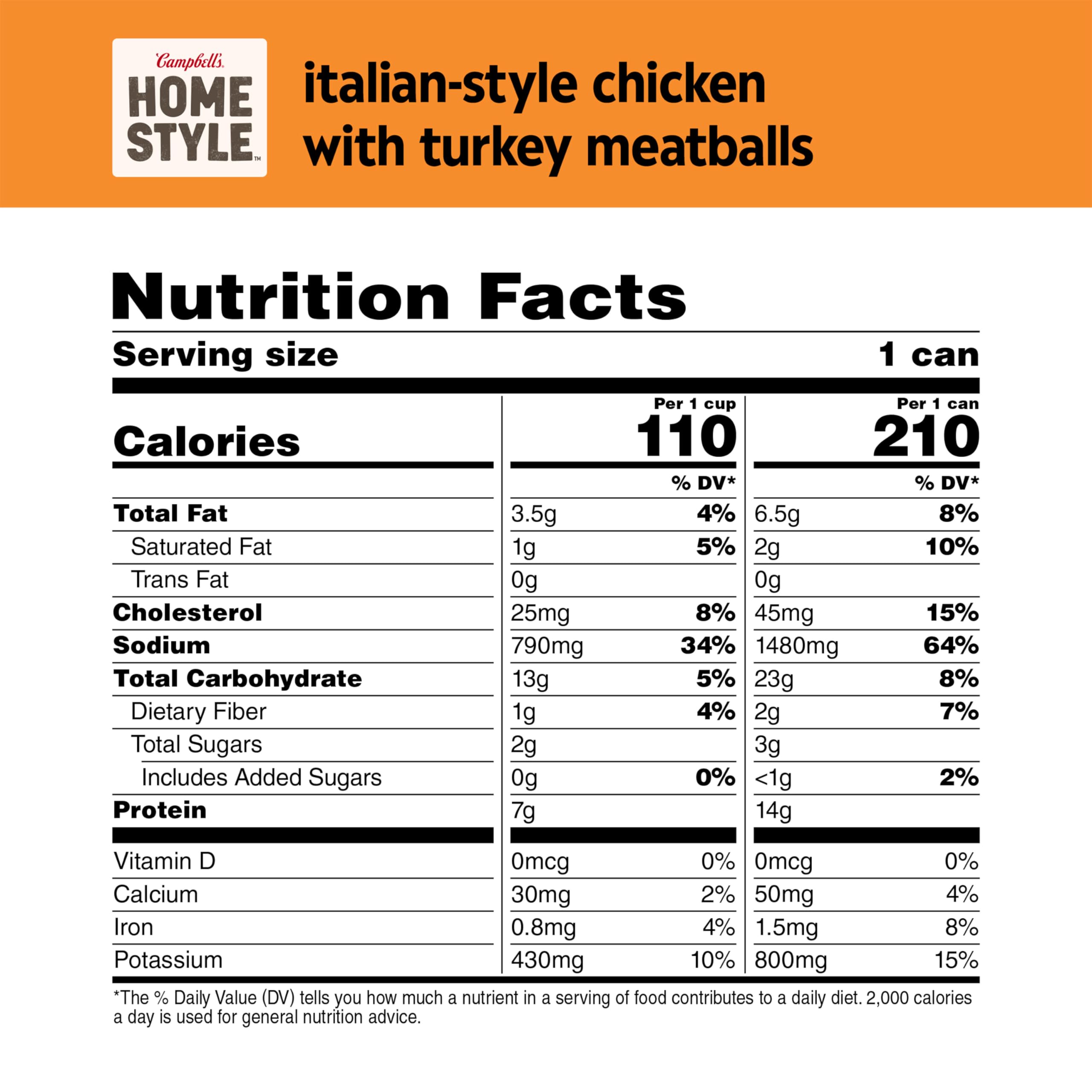 Campbell's Homestyle Italian-Style Chicken Soup with Turkey Meatballs - 16.1 oz Can - Quick & Easy Meal for Lunch, Dinner or On-the-Go