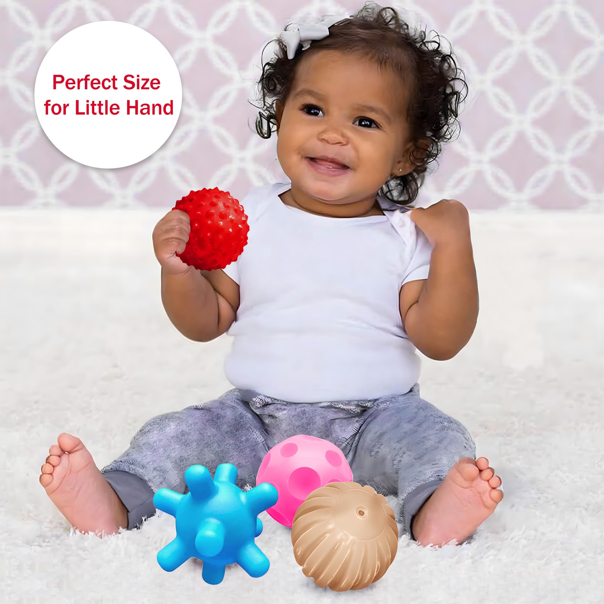 Soft Sensory Balls for Babies 1-3 - Textured Learning & Massage Toys for Toddlers Playtime