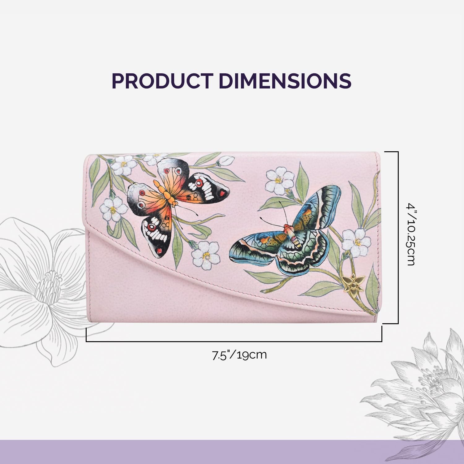 Anuschka Women's Hand-Painted Genuine Leather RFID Blocking Accordion Flap Wallet - Stylish & Secure for Travel, Shopping & Everyday Use