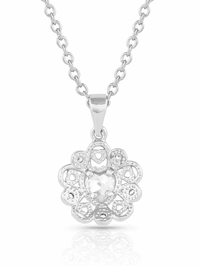 Montana Silversmiths NC5357 Women's Sterling Silver Hidden Hearts Crystal Necklace - Elegant Gift for Her, Perfect for Valentine's Day, Anniversary & Special Occasions