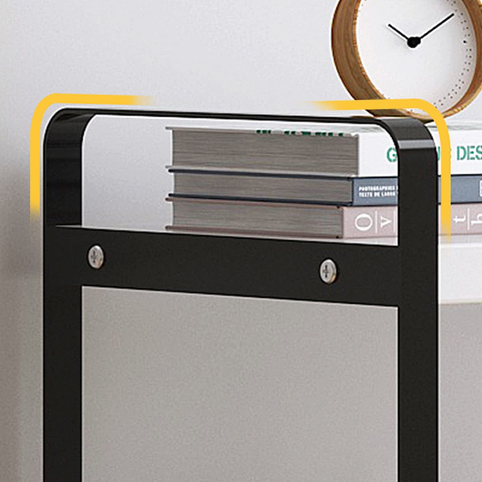 Portable Iron Bookshelf - Simple Desktop Organizer & Office Storage Rack for Books, Supplies, Decor - White Display Shelf for Home, Office, Dorm, Kitchen & Bathroom Organization