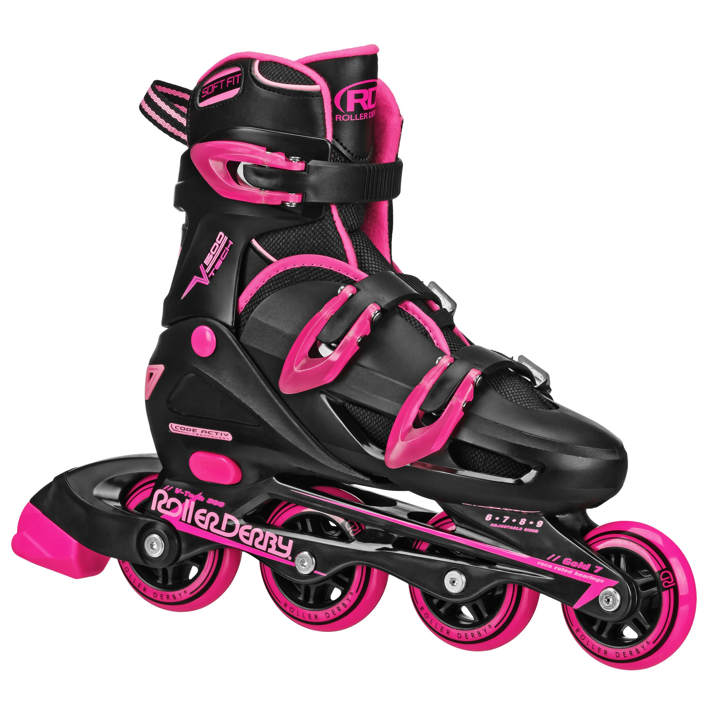 V Tech 500 Adjustable Women's Inline Skates - Perfect for Fitness, Outdoor Roller Skating & Recreational Sports