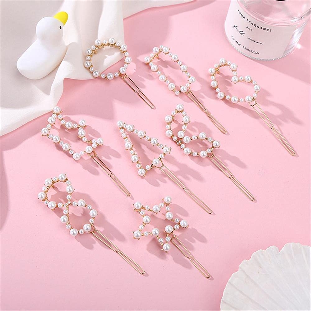 Elegant Pearl Hair Clips for Women - Golden Crystal Stone Lock Hair Pins Set of 4 | Hair Accessories & Jewelry for Women & Girls | Perfect for Weddings, Parties & Everyday Style